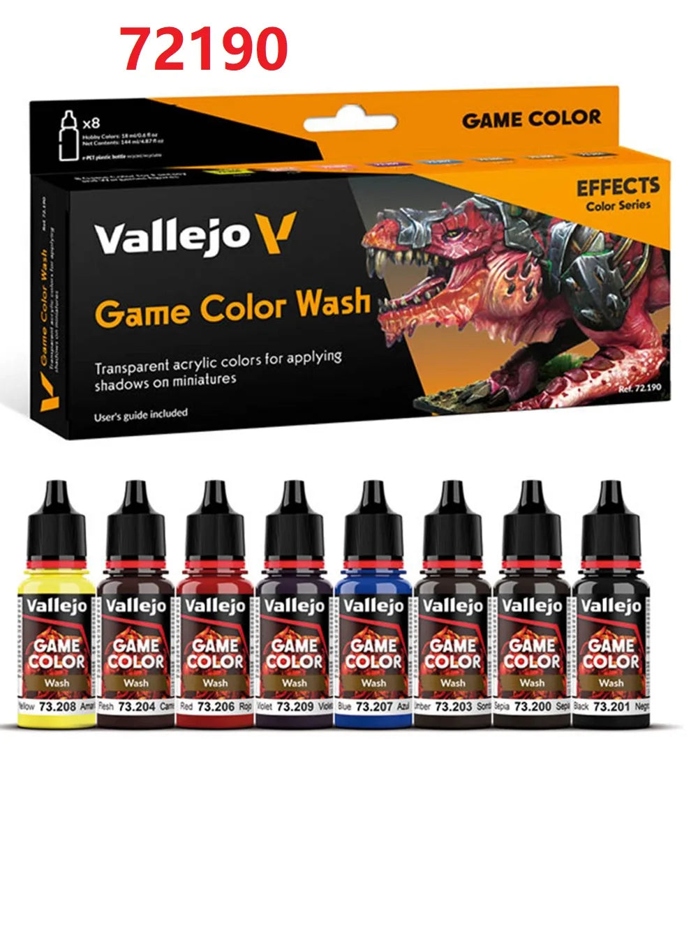 AV Vallejo-Juego de acrílico a base de agua para pintar miniaturas, juego de colores no metálicos, respetuoso con el medio ambiente, 8x18ml