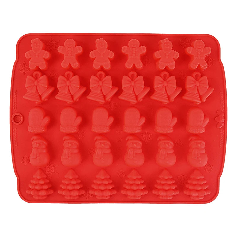Molde de silicona para Chocolate de Navidad, hombre de jengibre, árbol de Navidad, molde para galletas, cocina casera, herramientas para hornear