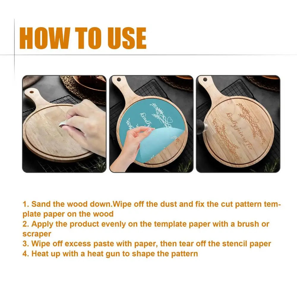 Pasta para quemar madera, gel para creación de pirograbado