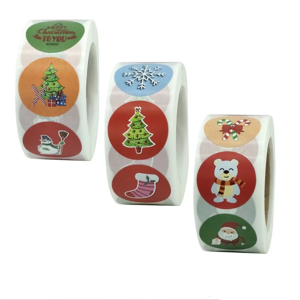 Etiquetas adhesivas de Navidad, para regalos o decoración, 50 a 500 piezas