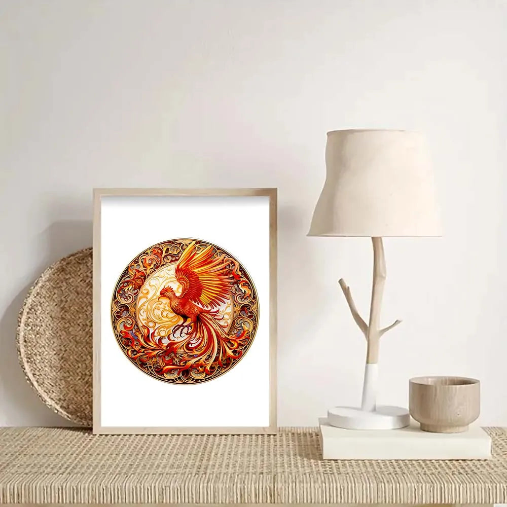 Rompecabezas de madera Fénix Rojo, de forma irregular