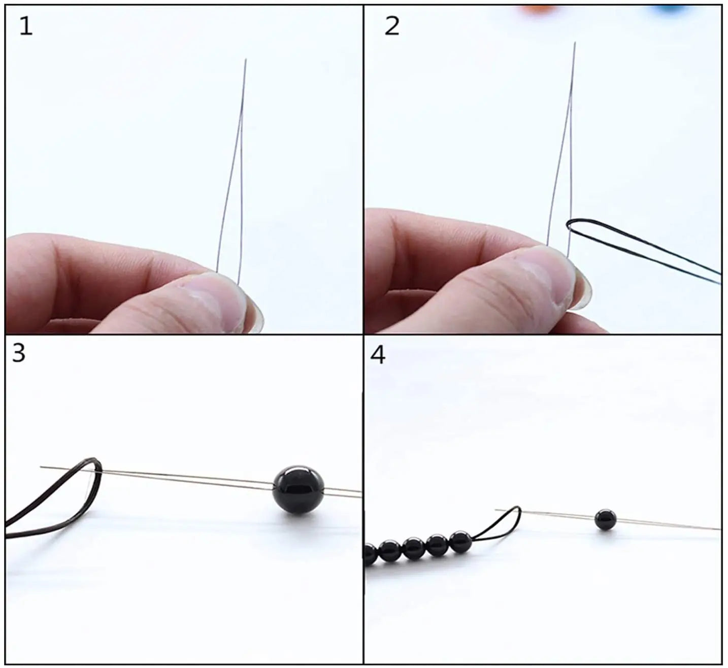 Agujas para abalorios curvadas abiertas, alfileres, aguja de ojo grande, herramientas para hacer joyería, alfiler de enhebrado