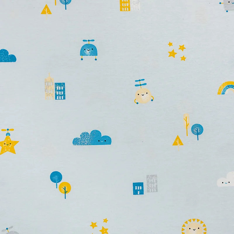 Tela de Jersey para niños de 180x50cm, tela de punto de algodón peinado con estampado de dibujos animados