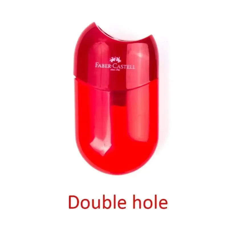 Sacapuntas de doble agujero para lápiz, transparente creativo, suministros escolares