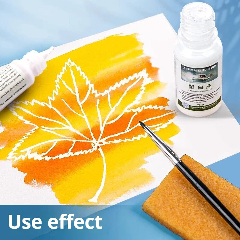 Tinta de enmascaramiento para acuarela, botella de Gel blanco líquido, tubo de aguja, pintura líquida blanca de acuarela