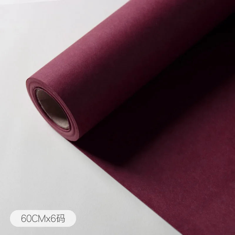 Rollo de papel de embalaje de Color sólido de alta textura, película mate, 60cm x 6 yardas/1 rollo
