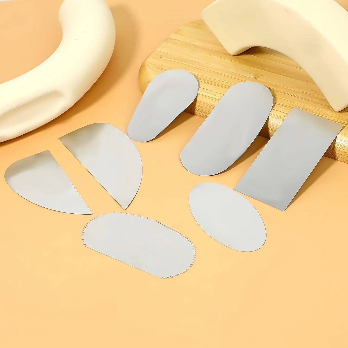 10 piezas de herramientas de alfarería de acero, costillas de arcilla, raspador dentado de acero inoxidable, herramienta de tallado de cerámica