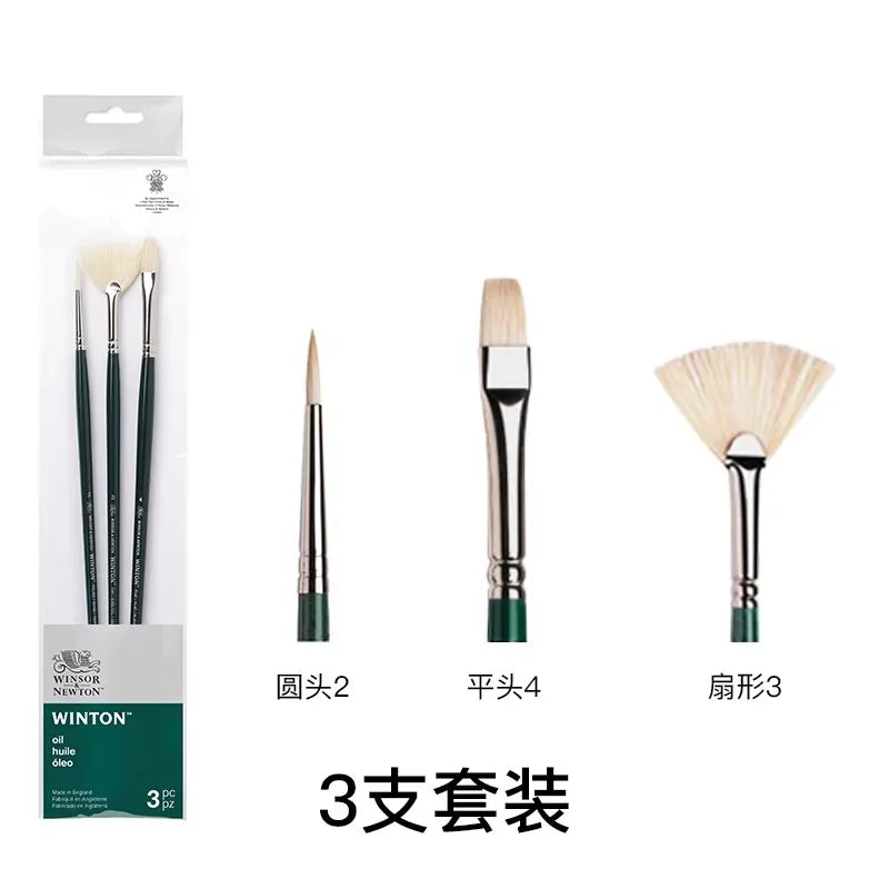 Pincel para óleo Winsor & Newton Winton, mango largo, paquete de 5