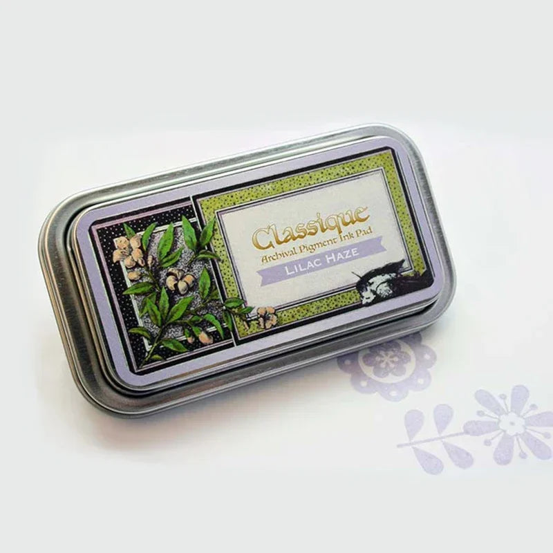 Almohadillas de tinta japonesas Classique, tinta aceitosa de Color Retro, almohadilla de tinta de secado rápido, sello de caja de Metal resistente al agua, 12 colores disponibles, 1 ud.