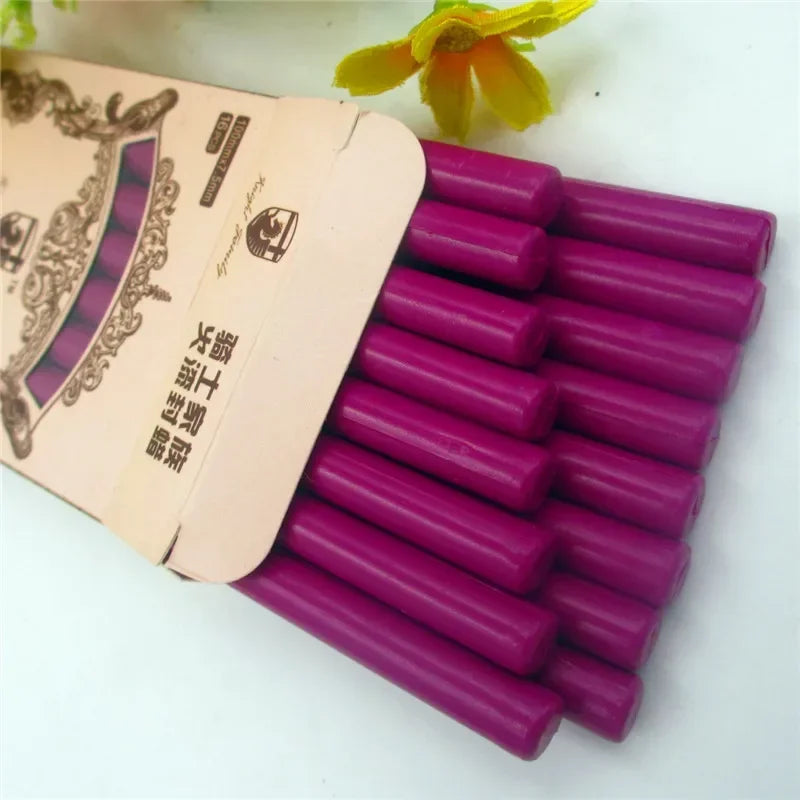 Lacre en palillos de cera de colores Vintage, para sellos de cartas o regalos, palo de sello de cera clásico, para derretir en hornillos o en pistola de pegamento caliente caja de 16 piezas