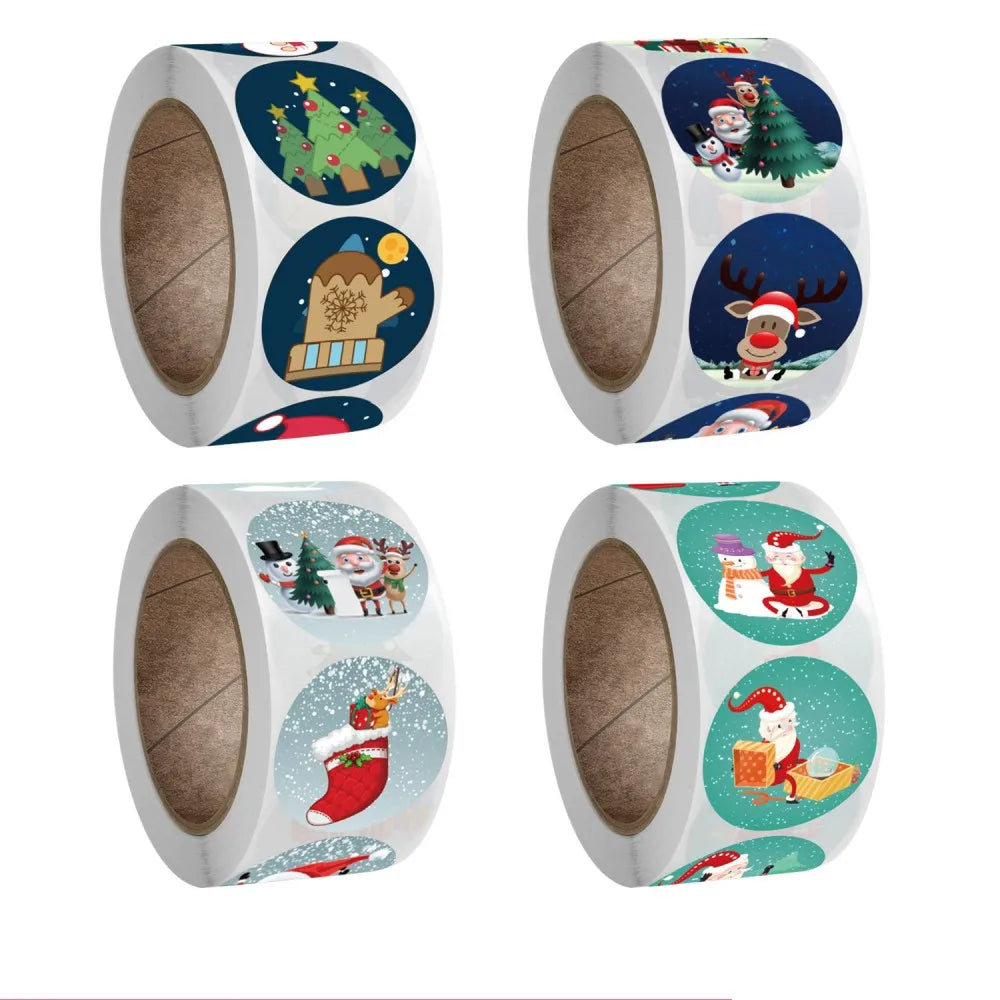 Etiquetas adhesivas de Navidad, para regalos o decoración, 50 a 500 piezas