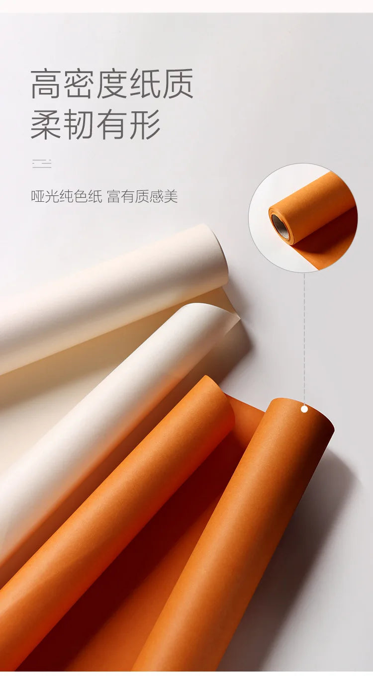 Rollo de papel de embalaje de Color sólido de alta textura, película mate, 60cm x 6 yardas/1 rollo