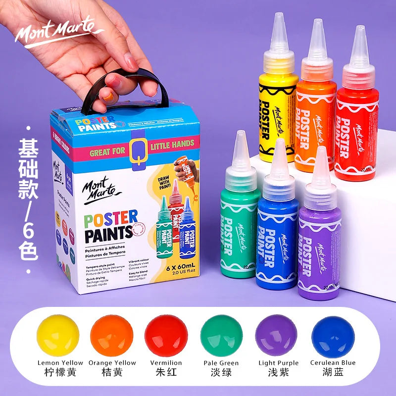 Juego de pintura con dedos para niños, Set de 6/12 colores de 60ml, pintura Gouache lavable