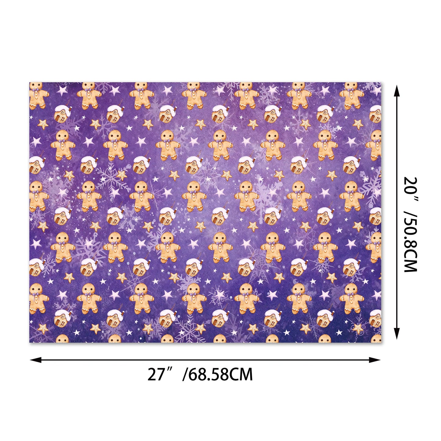 12 hojas de papel de regalo navideño, púrpura