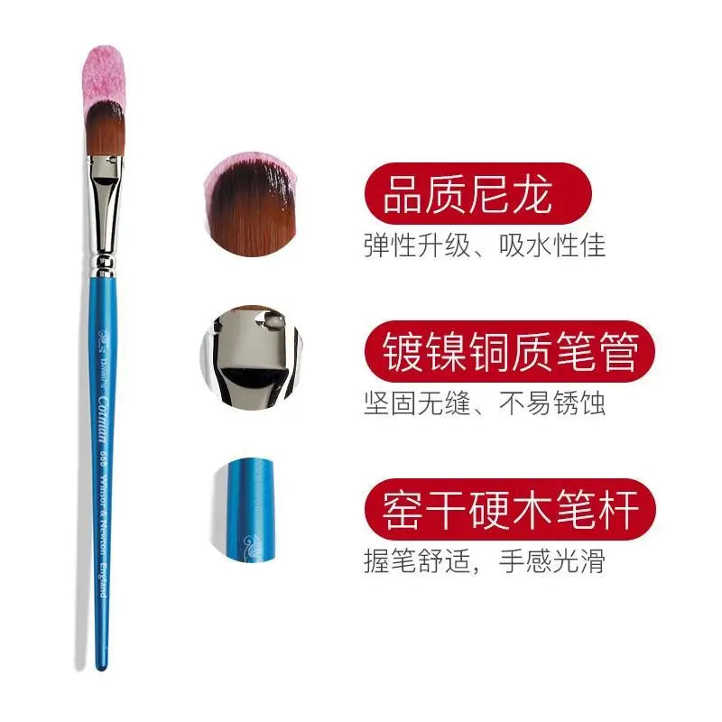 Pinceles de nylon de mango corto Winsor & Newton Cotman, juego de 3/4/5, pinceles para acuarela Gouache, suministros de arte