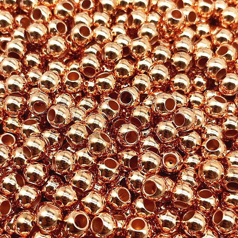 Mostacillas espaciadoras CCB redondas con agujero grande de 6mm, 8mm y 10mm para fabricación de joyería, 100pcs,50pcs,30pcs