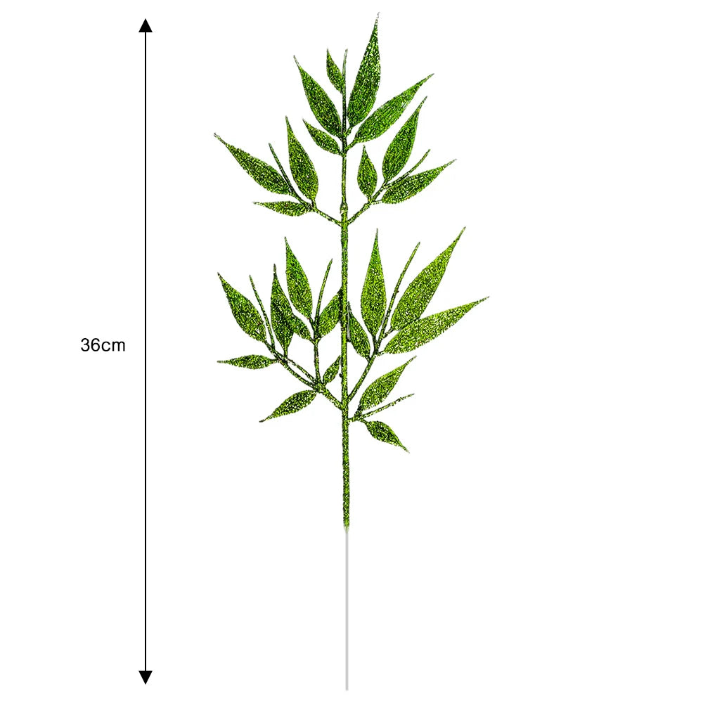 Plantas artificiales de Navidad con purpurina, polvo dorado, flores, hojas, ramas, adorno de árbol de Navidad, 10/1 piezas