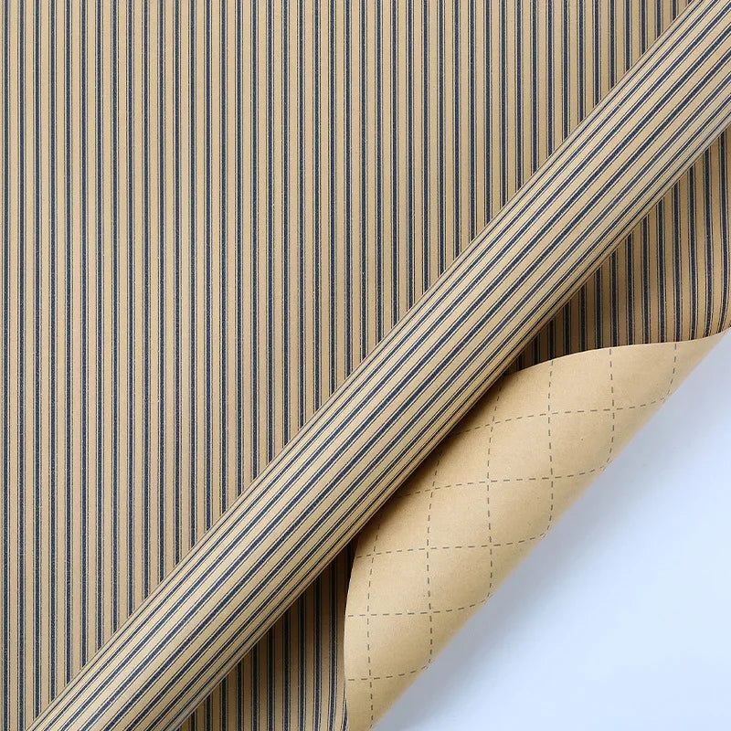 Papel de regalo Kraft clásico con entramado plegable de 50x70cm, embalaje de regalo azul, papel artesanal