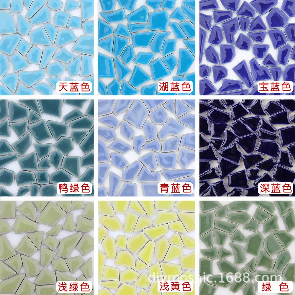 200g a granel, pequeño fragmento de piedra libre de cerámica, mosaico manual esmaltado Irregular azulejo de cerámica arte, manualidades