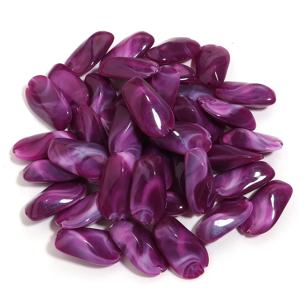 30 unids/lote de mostacillas acrílicas de forma Irregular de colores para fabricación de joyas