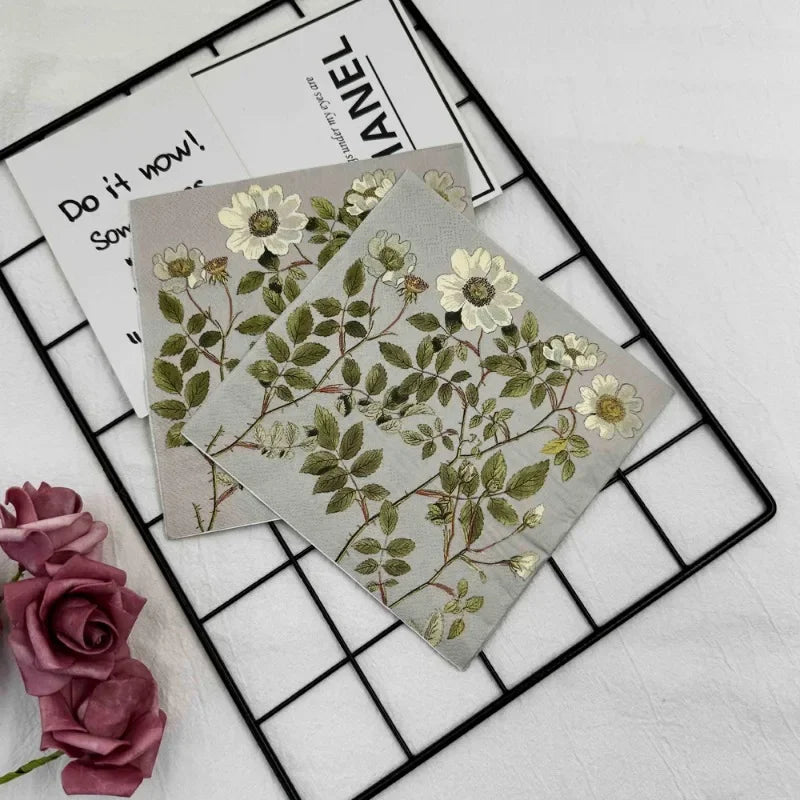Servilletas de papel decorativas con estampado colorido, servilletas cuadradas de flores, 20 unids/p