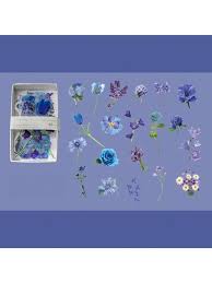 40 unids/bolsa planta naturaleza flor decorativa PVC pegatina resina epoxi artesanía para decorar, para libros, cuadernos, celulares, etc.