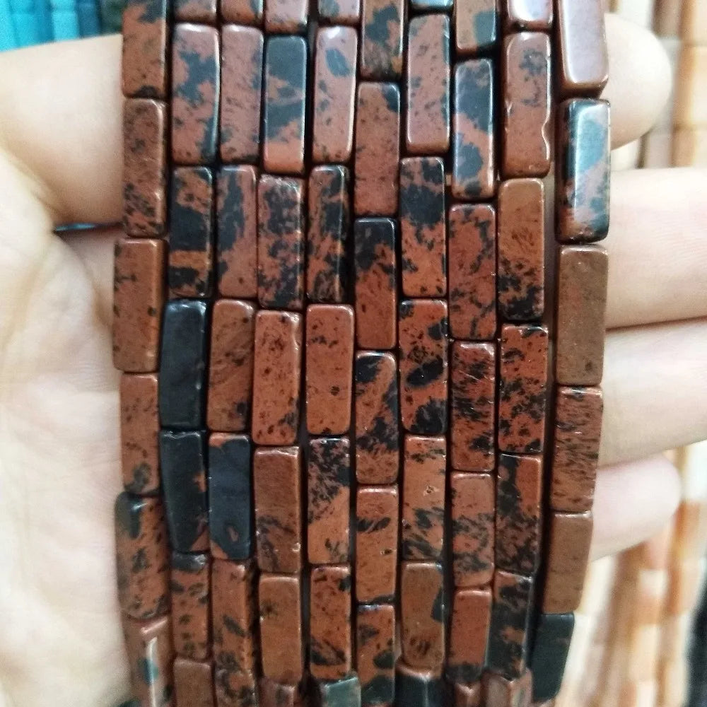 28PCS aprox. Piedra Natural cuadrada, Ojo de Tigre, lapislázuli, ágata, labradorita, jaspe, para fabricación de joyas 4*13mm