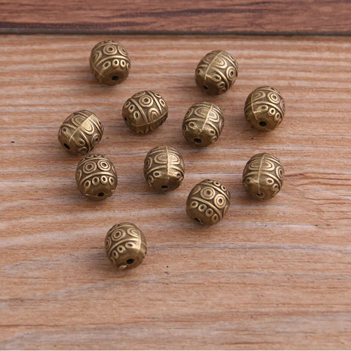 12 Uds. De mostacillas espaciadoras ovaladas de dos colores de 7x7x8mm para joyería artesanal
