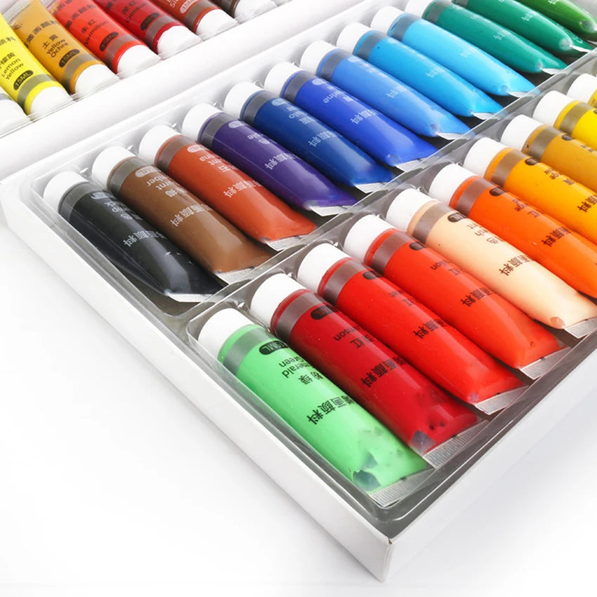 Juego de pinturas acrílicas de 15ML, 12/24 colores, pigmento para tela, ropa, uñas, vidrio, dibujo