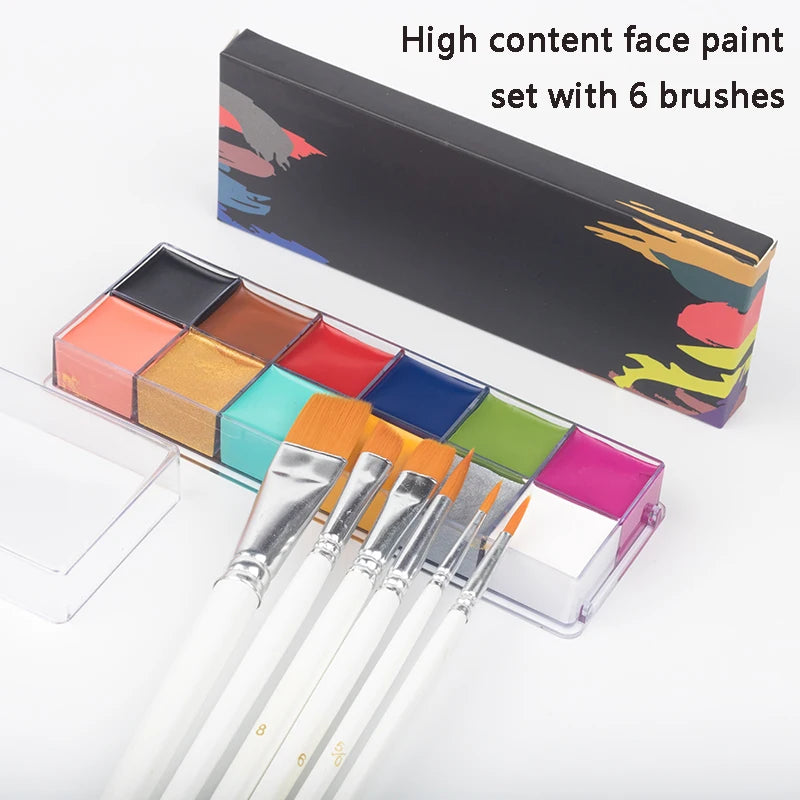 Kit de pintura con pinceles para niños y adultos, maquillaje corporal, arte corporal, ingrediente seguro, 12/20 colores
