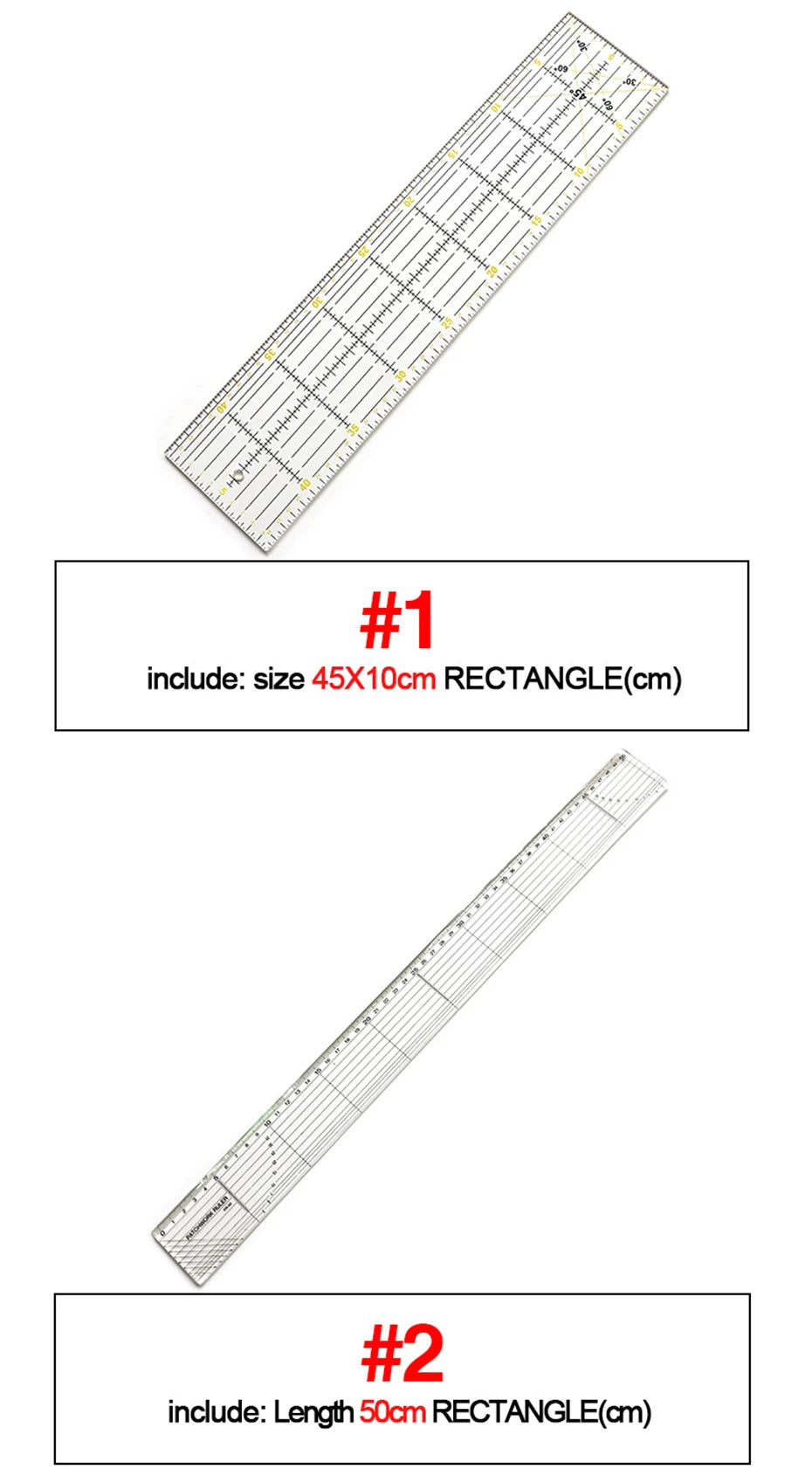 4 unids/set de reglas de costura, acrílicas