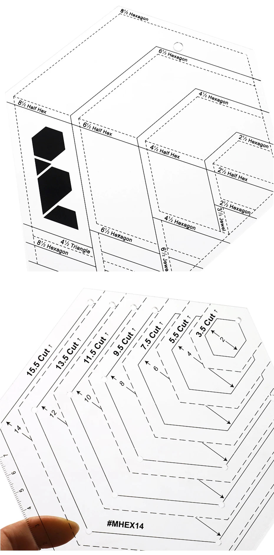 4 unids/set de reglas de costura, acrílicas