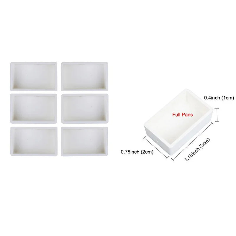 Caja vacía  de pintura de acuarela, paleta con 6/12/24 piezas, cubetas completas y 12/24/48 medias para pintura