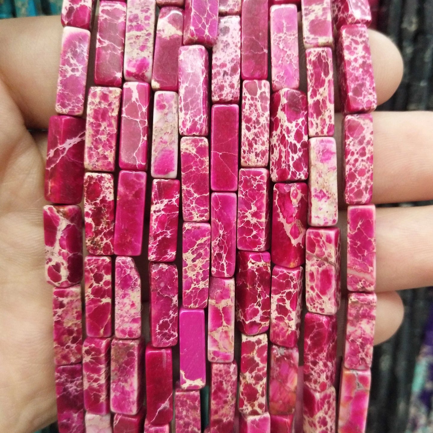 28PCS aprox. Piedra Natural cuadrada, Ojo de Tigre, lapislázuli, ágata, labradorita, jaspe, para fabricación de joyas 4*13mm