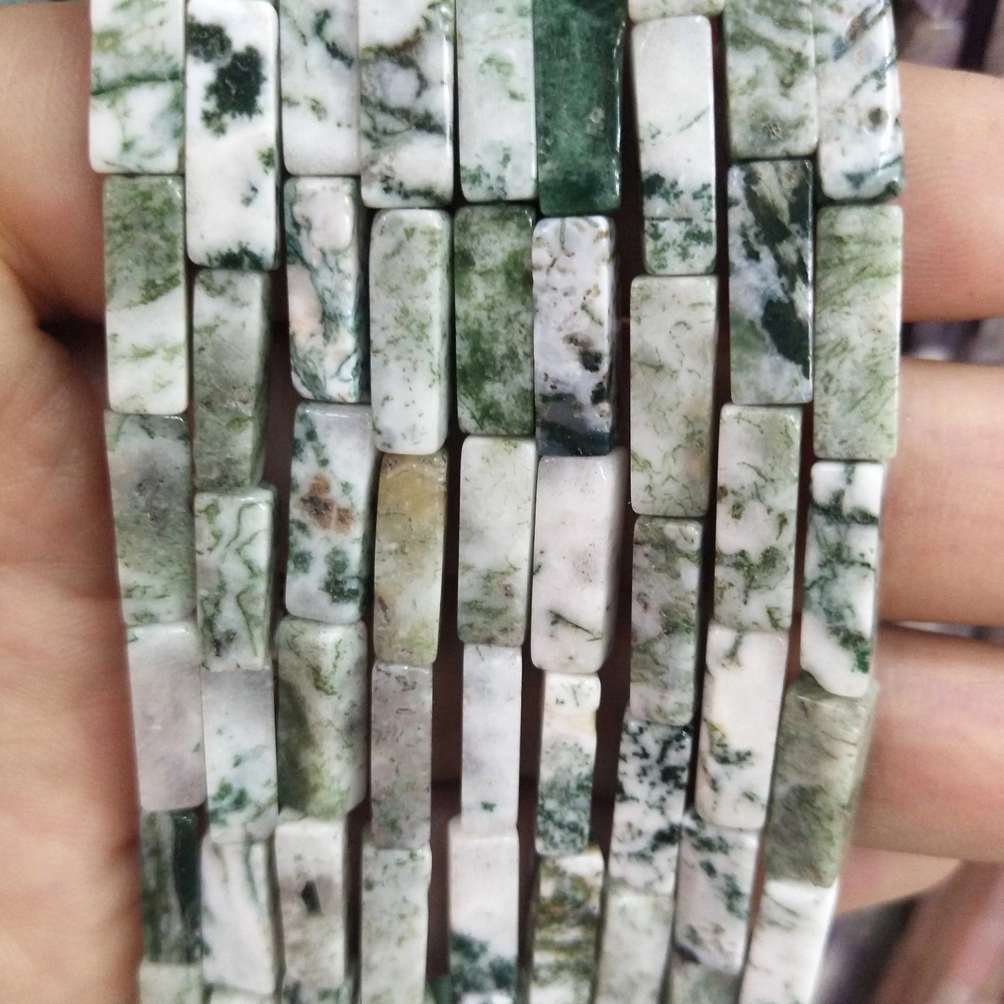28PCS aprox. Piedra Natural cuadrada, Ojo de Tigre, lapislázuli, ágata, labradorita, jaspe, para fabricación de joyas 4*13mm