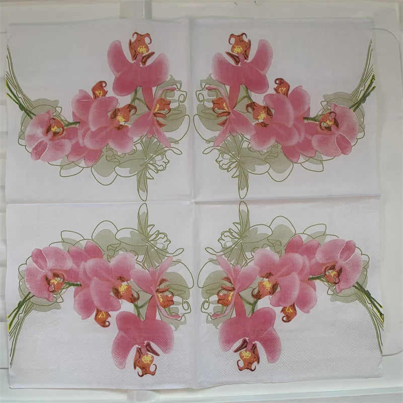Decoupage-Servilletas de papel de flores, mariposas, 20 unidades