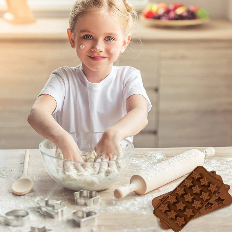 Molde de silicona antiadherente con formas de Navidad, para hornear galletas, chocolate, Fondant, dulces, etc.