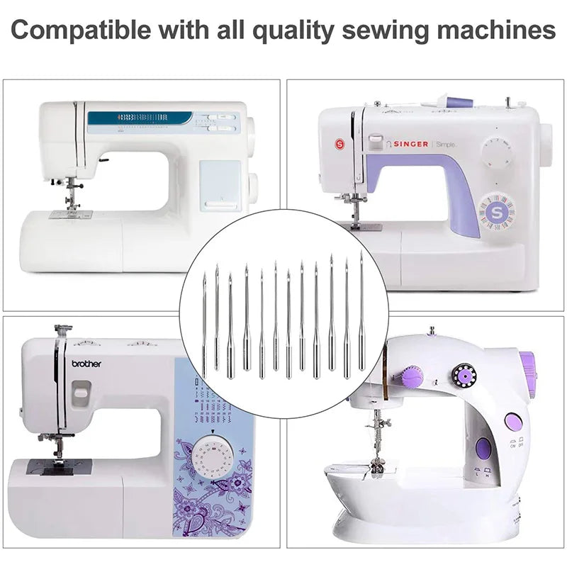 Agujas universales para máquina de coser, 10 Uds., resistentes # 9 # 11 # 14 # 16 # 18 Para Singer, Brother, Janome y otras