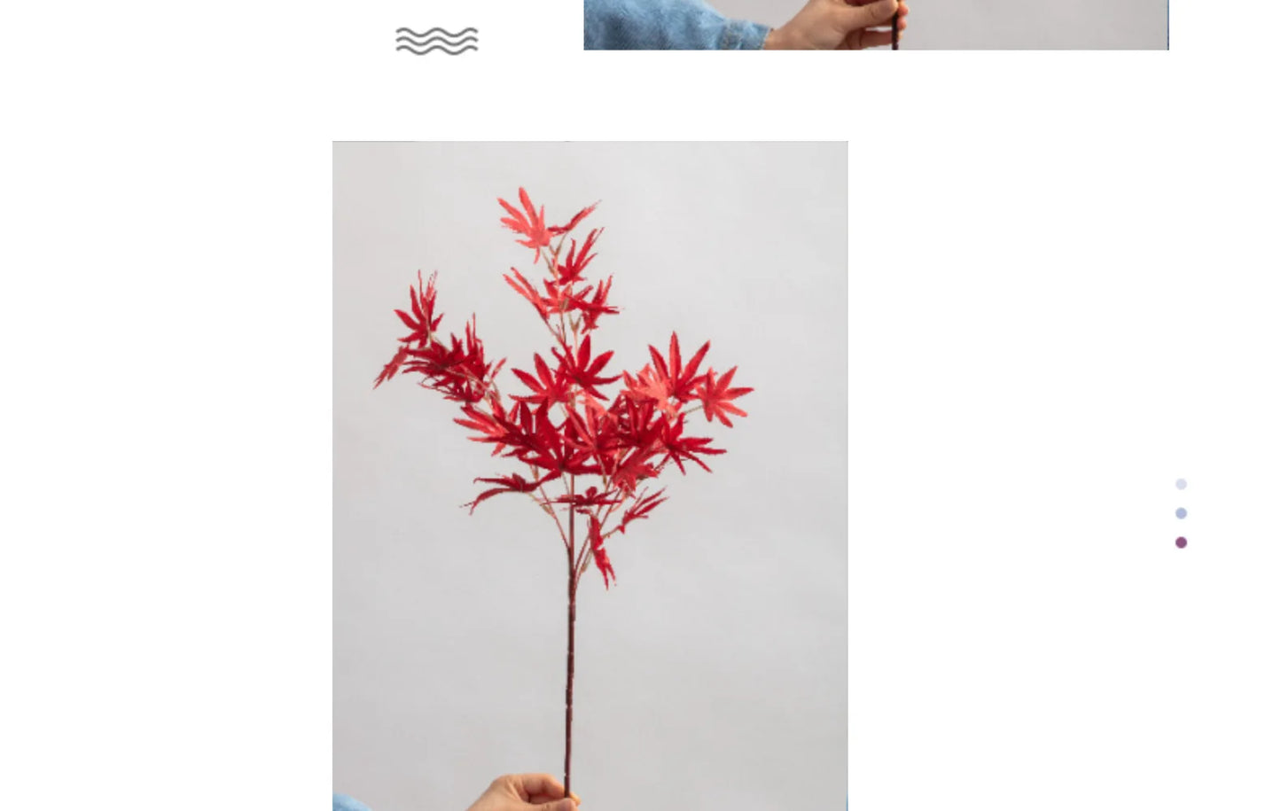 Planta de simulación de hoja de arce, 4 ramas, decoración