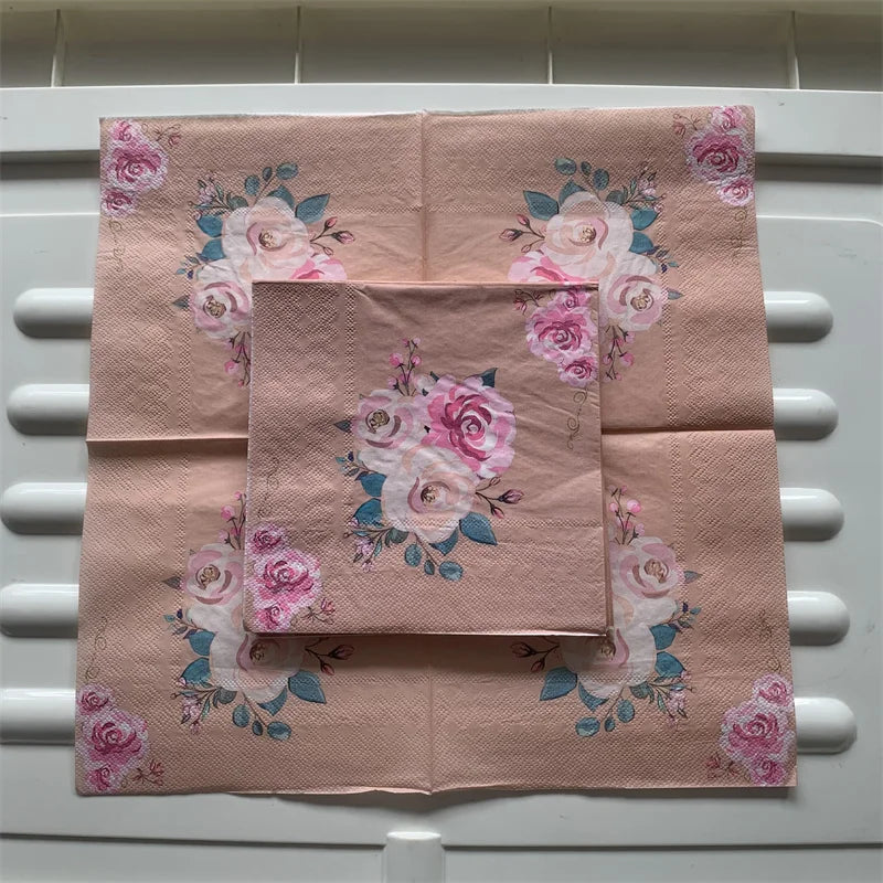 Decoupage-Servilletas de papel de flores, mariposas, 20 unidades