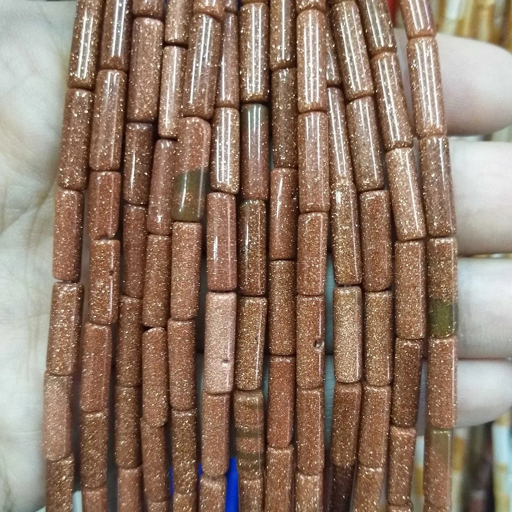 Cilindro de piedra Natural, turquesas, ágatas, lapislázuli, mostacillas de piedra