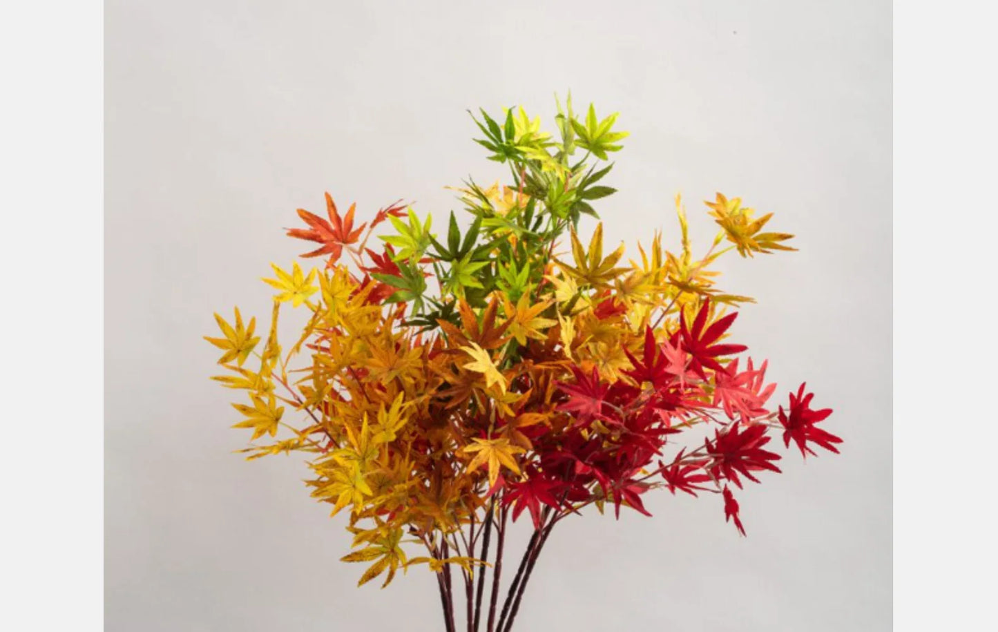 Planta de simulación de hoja de arce, 4 ramas, decoración