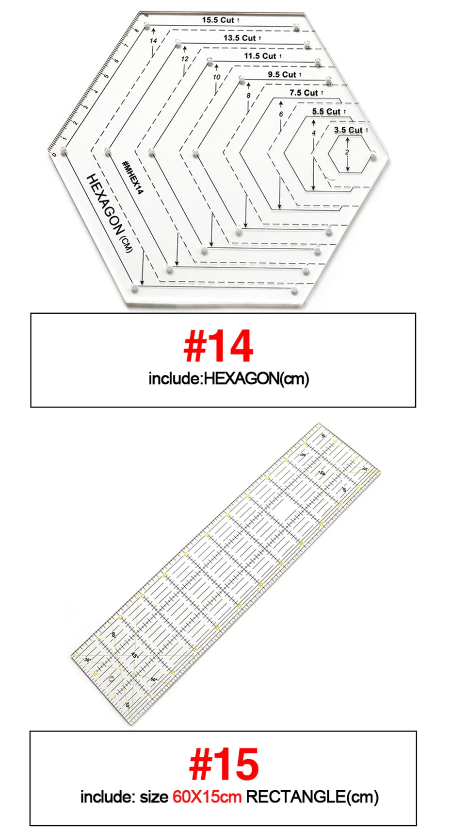 4 unids/set de reglas de costura, acrílicas