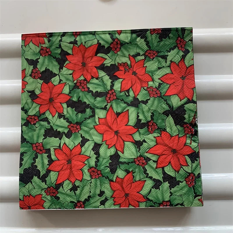 Decoupage-Servilletas de papel de flores, mariposas, 20 unidades