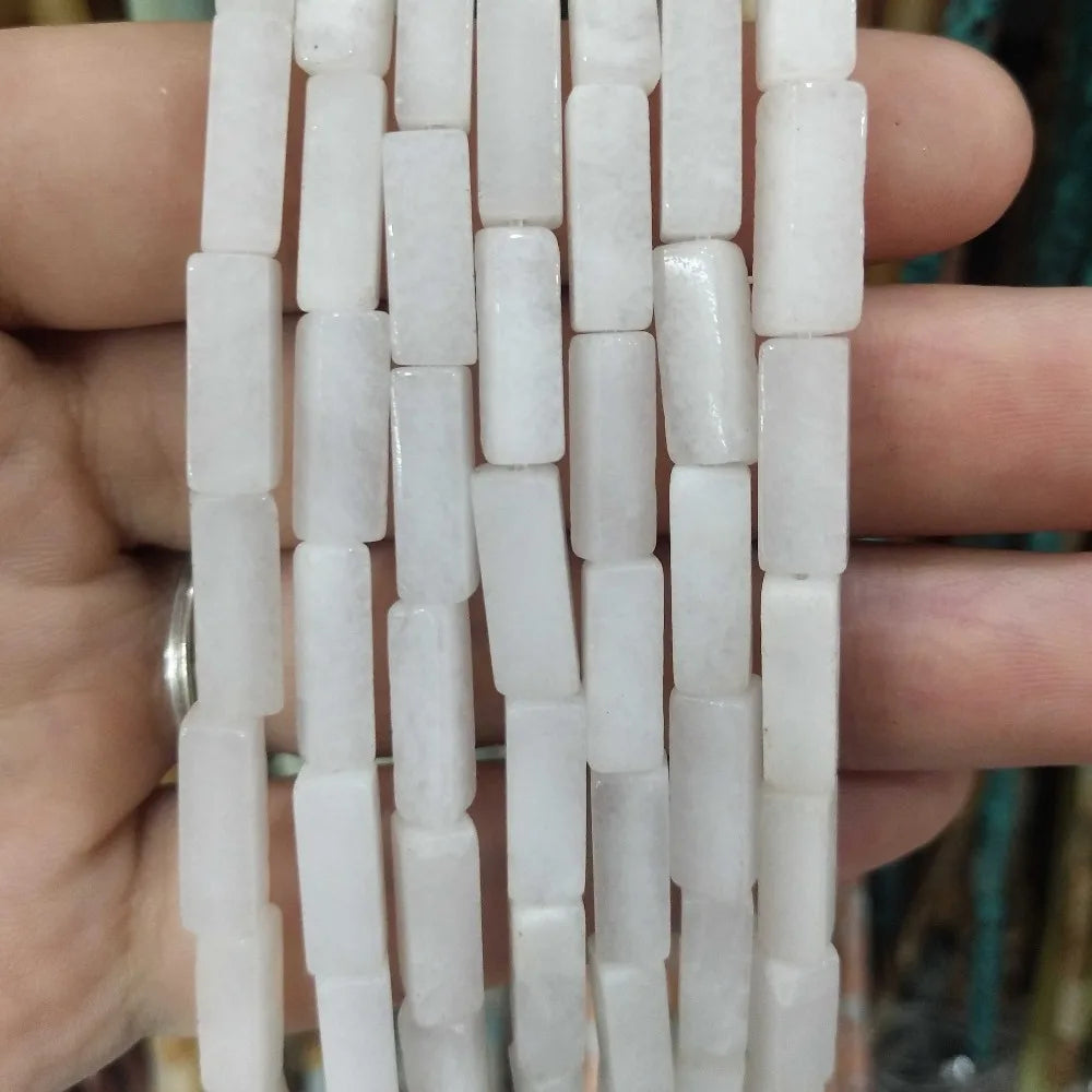 28PCS aprox. Piedra Natural cuadrada, Ojo de Tigre, lapislázuli, ágata, labradorita, jaspe, para fabricación de joyas 4*13mm