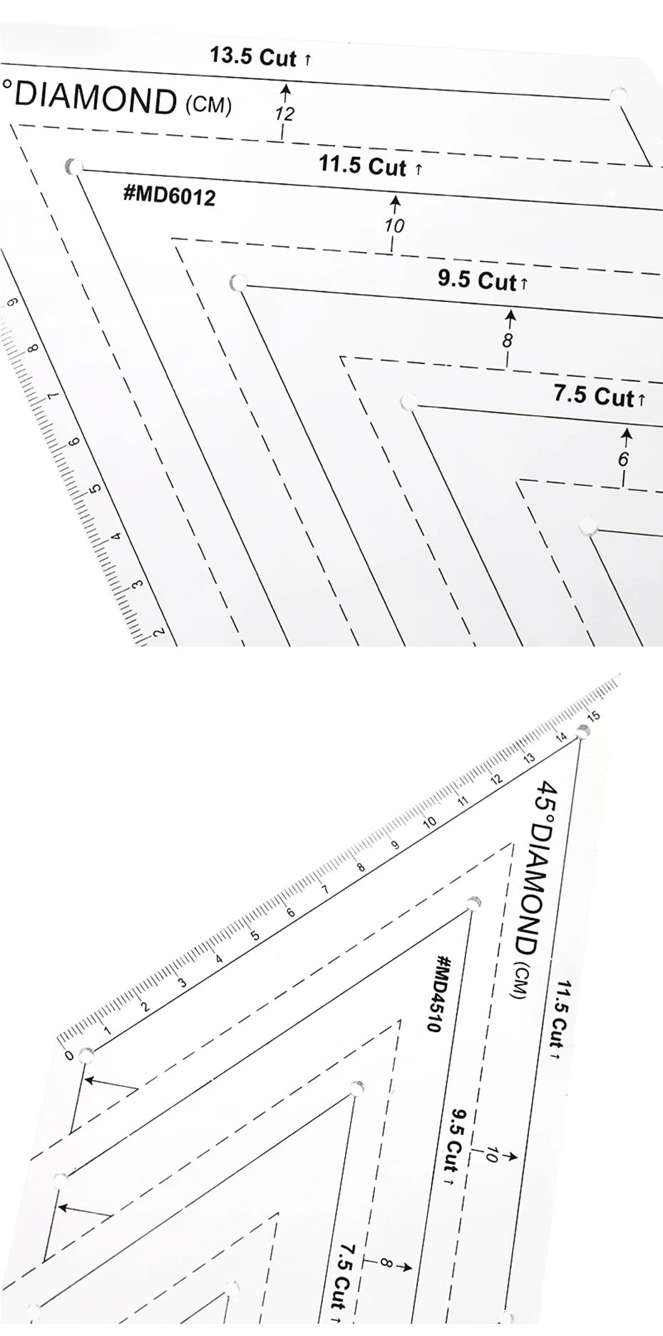 4 unids/set de reglas de costura, acrílicas