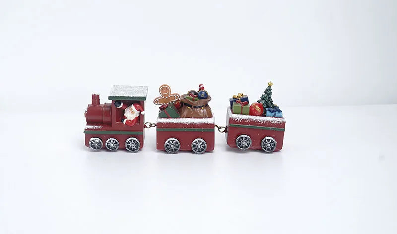 Figura de tren navideño de resina para decoración del hogar