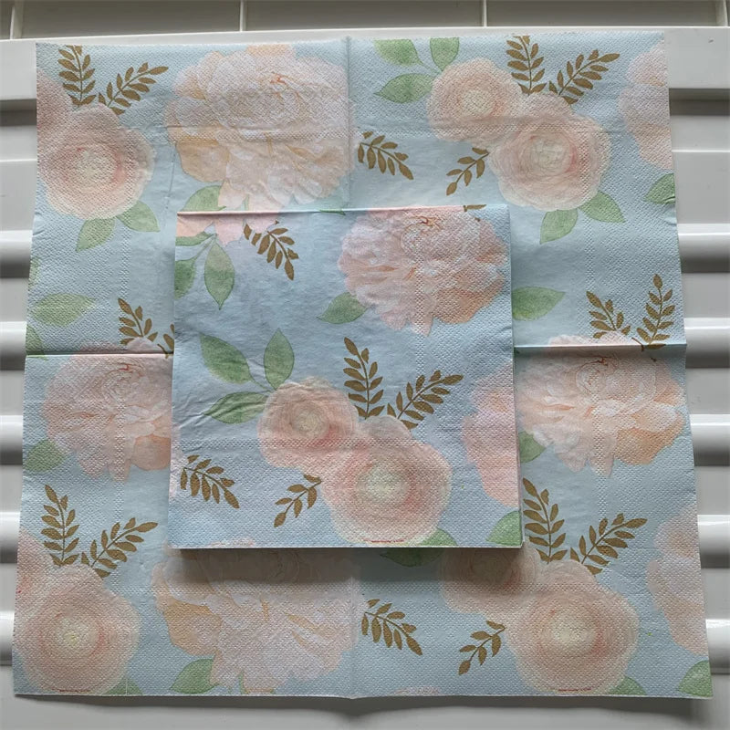 Decoupage-Servilletas de papel de flores, mariposas, 20 unidades