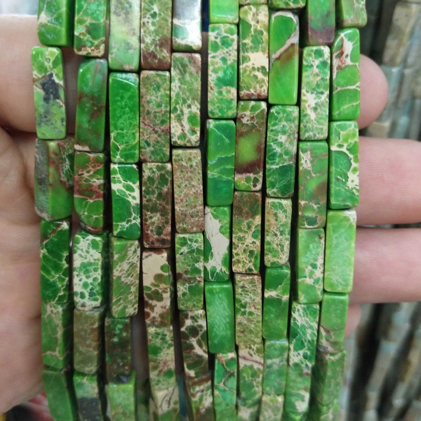 28PCS aprox. Piedra Natural cuadrada, Ojo de Tigre, lapislázuli, ágata, labradorita, jaspe, para fabricación de joyas 4*13mm