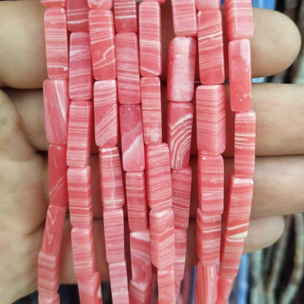 28PCS aprox. Piedra Natural cuadrada, Ojo de Tigre, lapislázuli, ágata, labradorita, jaspe, para fabricación de joyas 4*13mm